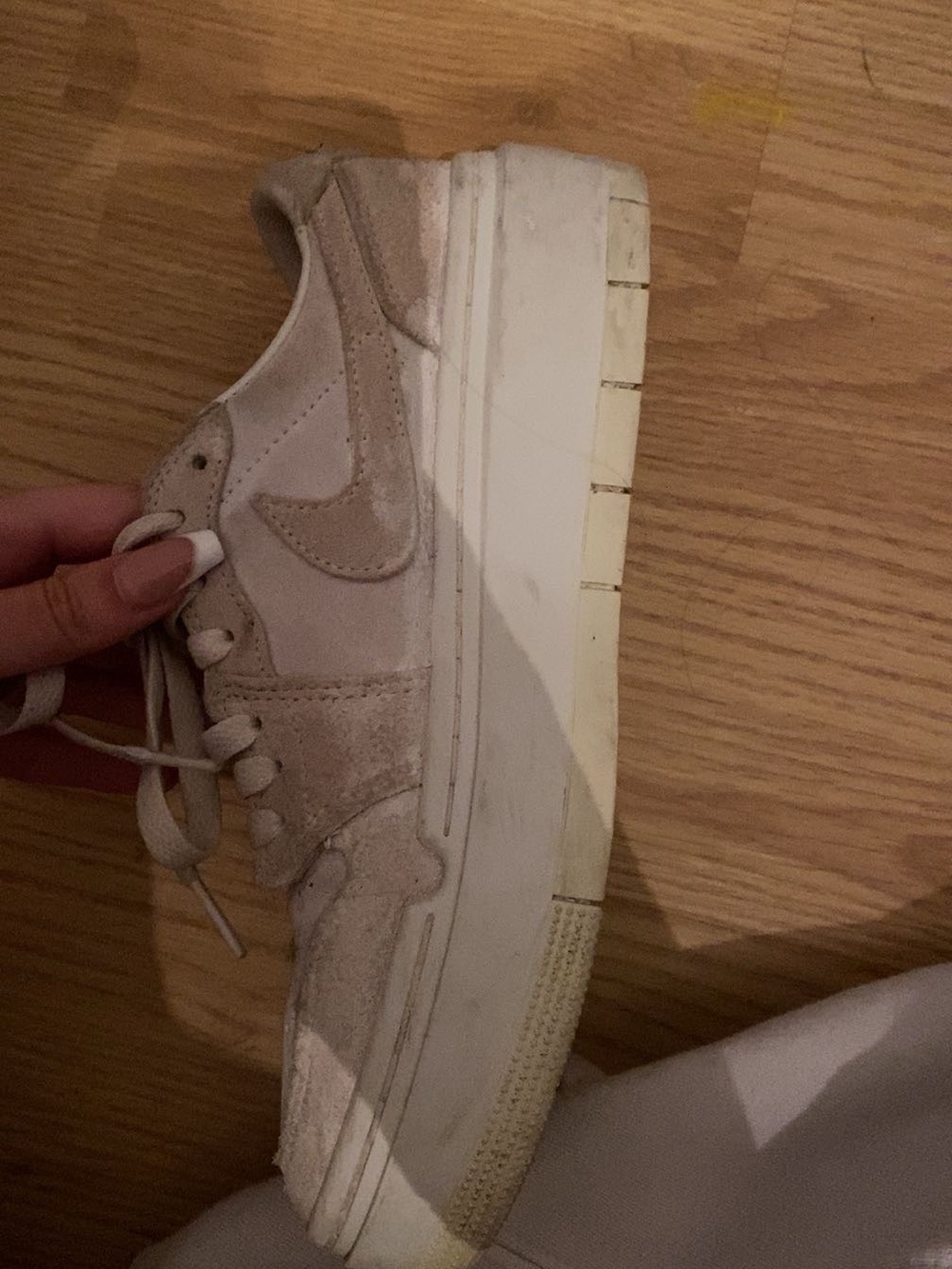 Nike Cream-Beige Suede Low Top Sneaker